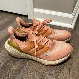 Adidas Ultraboost 21 Ambient Blush Women's Pink and Gold Running Shoes